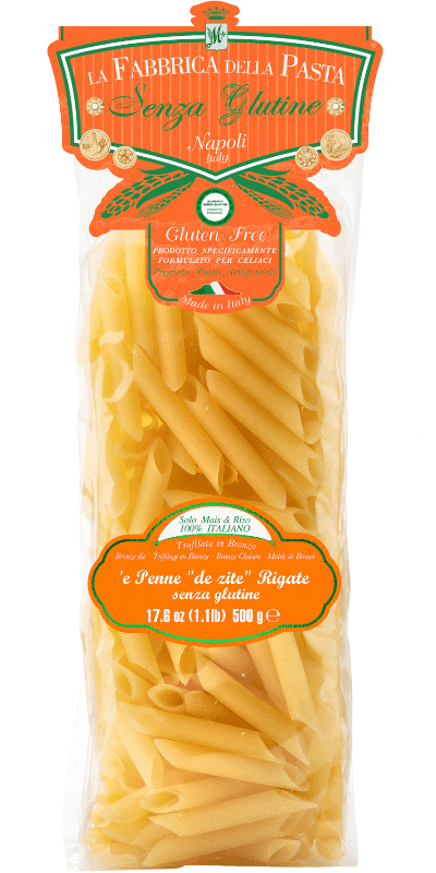 La Fabbrica della Pasta Pasta di Gragnano IGP è Penne 'de zite' Rigate - glutenfreie Pasta - 500 g