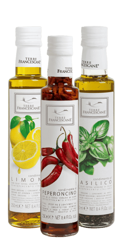 Würzöl Trio 'Die Lieblingssorten' Basilikum, Zitrone, Chili - Terre Francescane - 0,75 L