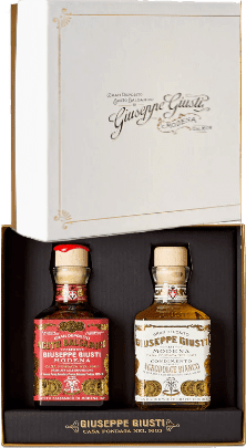 Giuseppe Giusti Geschenkbox mit Aceto Balsamico Il Denso 3 + Condimento Bianco - 0,5 L