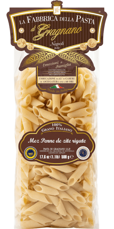 E'Mez Penne 'de zite' Rigate IGP La Fabbrica della Pasta Pasta di Gragnano - 500 g