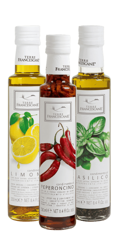 Würzöl Trio 'Die Lieblingssorten' Basilikum, Zitrone, Chili - Terre Francescane - 0,75 L