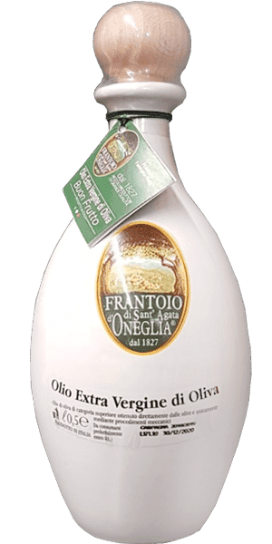 Buon Frutto Olivenöl weiße Keramikflasche Frantoio di Sant'Agata d'Oneglia 0,5 L Buon Frutto Olivenöl weiße Keramikflasche Frantoio di Sant'Agata d'Oneglia 0,5 L