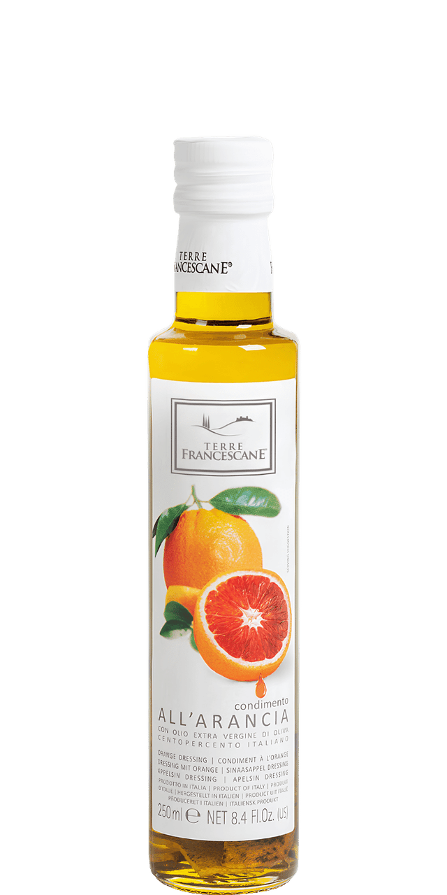Orangen-Würzöl auf Basis von Olivenöl Extra Vergine - Terre Francescane - 0,25 L Orangen-Würzöl auf Basis von Olivenöl Extra Vergine - Terre Francescane - 0,25 L