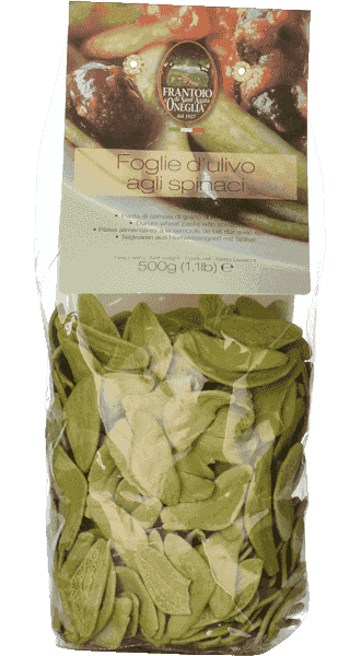 Frantoio Sant'Agata D'oneglia Foglie d'ulivo agli spinaci - Pasta Spezialität mit Spinat 500g - 500 g Frantoio Sant'Agata D'oneglia Foglie d'ulivo agli spinaci - Pasta Spezialität mit Spinat 500g - 500 g