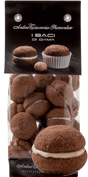 I Baci di Dama aus Kakao mit dunkler Creme Antica Torroneria Piemontese