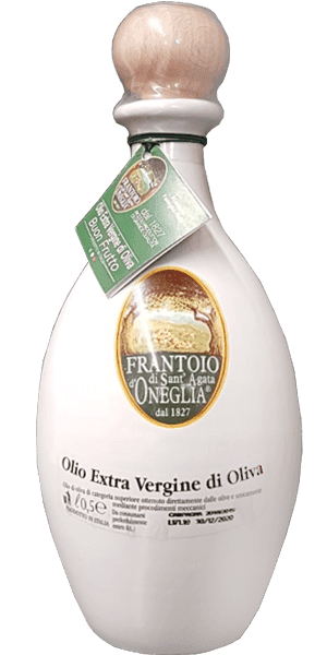Frantoio di Sant'Agata Buon Frutto Olivenöl weiße Keramikflasche 0,5 L