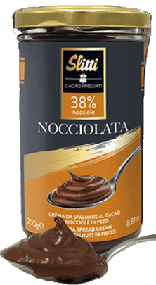 Nocciolata streichzarte Creme mit Haselnuss-Stückchen und Kakao Slitti