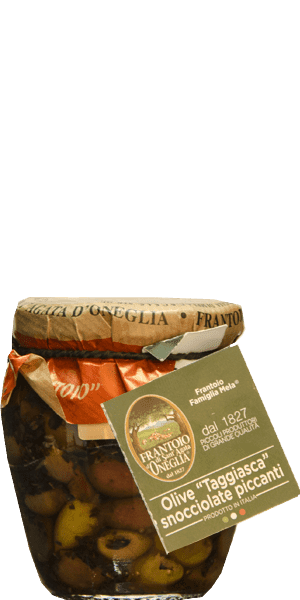 Sant'Agata Olive Taggiasche Snoccolate Piccanti Entkernte Taggiasca Oliven Scharf d'Oneglia