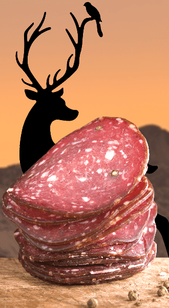 Südtiroler Hirschsalami - Metzgerei Rinner - 1 Stück ca. 200g - vak.