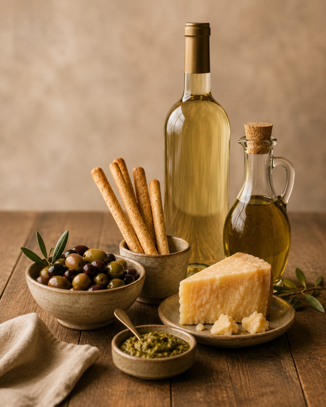 Italienische Feinkost und Olivenöl