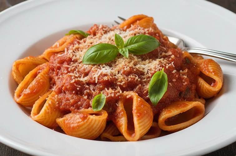 Lumache al Sugo schneckenförmige Nudeln