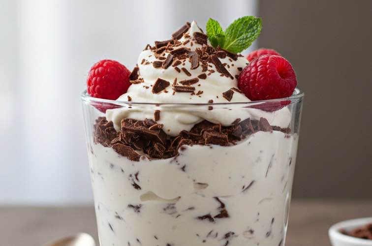 Stracciatella Creme ein klassisches Dessert