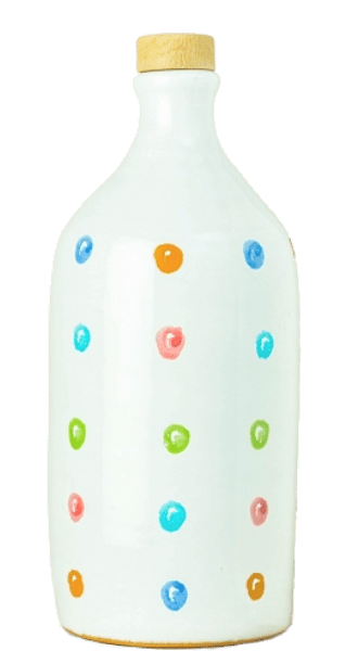 Frantoio Muraglia Fruttato Medio Olio Extra Vergine di Oliva - Tonkrug Regenbogen Punkte