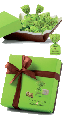 Tartufi dolci 'Astuccio colore' Pistacchio - Antica Torroneria Piemontese