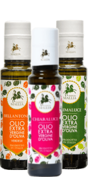 Olio Extra Vergine di Oliva misti Oleificio Mallia pacchetto di 3 x 100ml