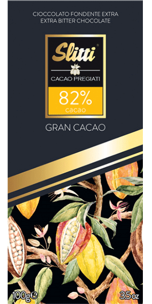 Gran Cacao 82% Cacao Cioccolato Fontente Extra Tavoletta Slitti