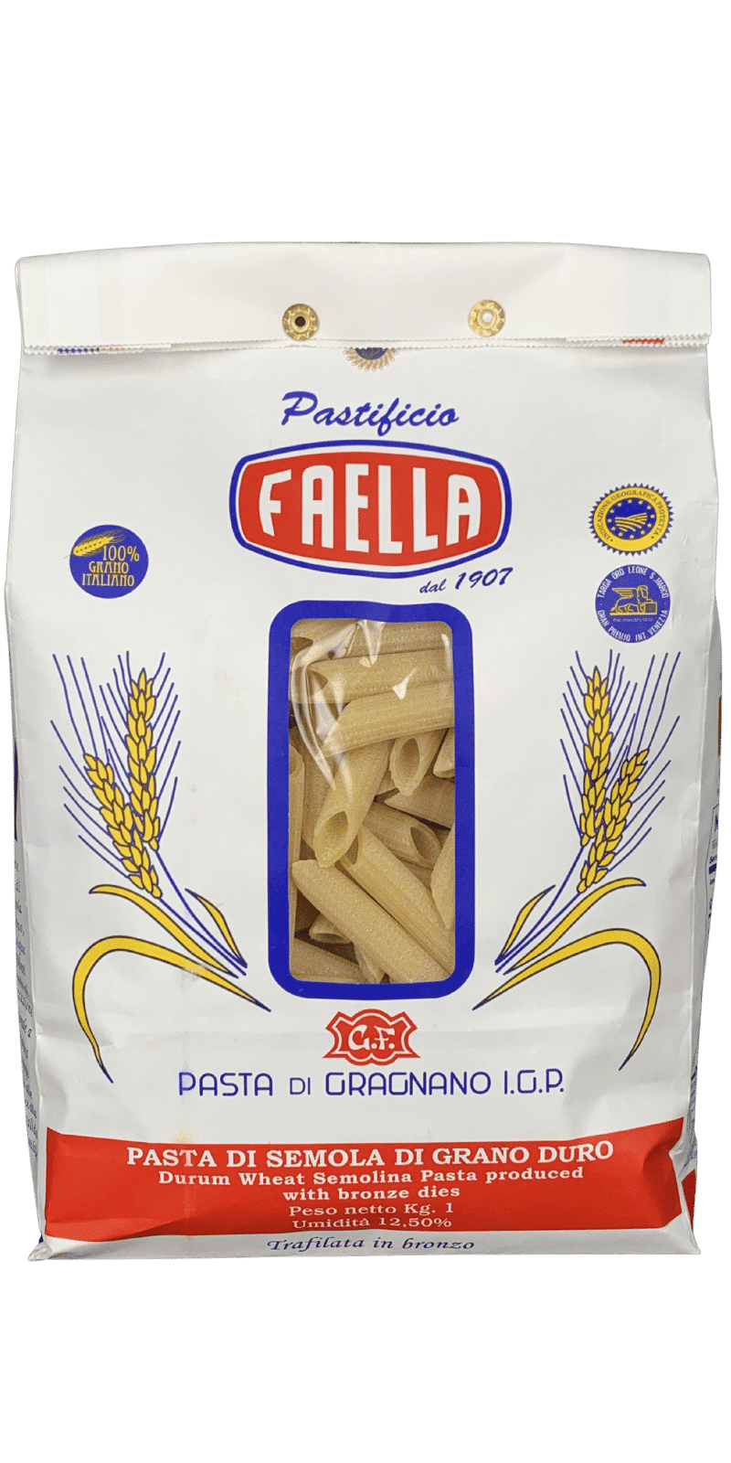 Penne Medie Rigate 1kg - Pastificio Faella Pasta di Gragnano IGP