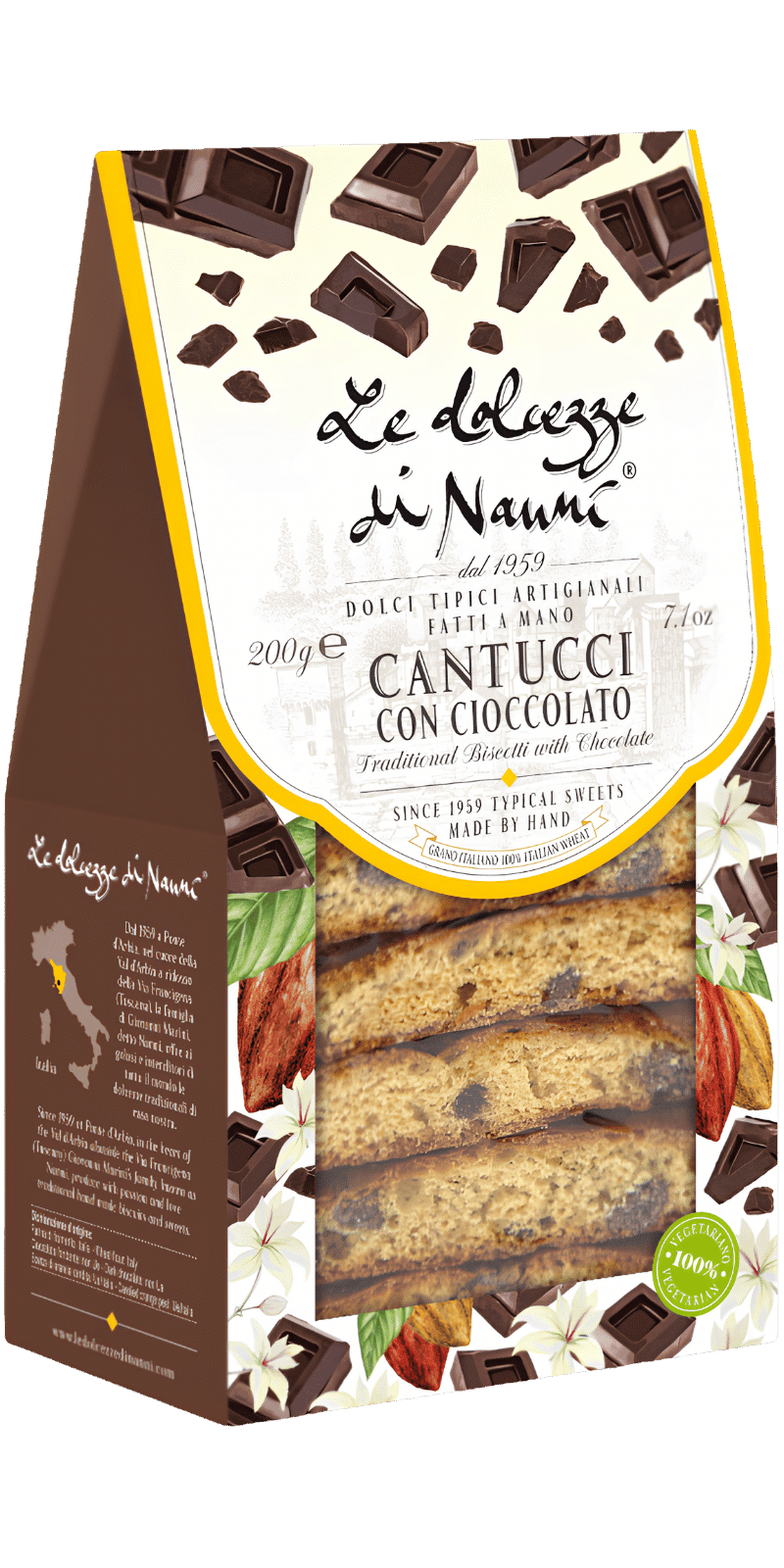 Cantucci Lunghi con Cioccolato 200g - Le Dolcezze di Nanni