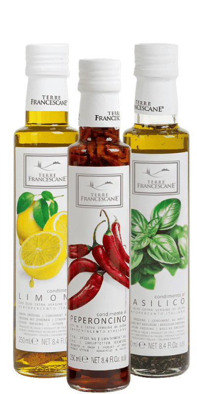 Würzöl Trio 'Die Lieblingssorten' Basilikum, Zitrone, Chili - Terre Francescane
