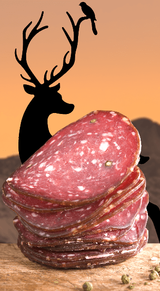 Südtiroler Hirschsalami - Metzgerei Rinner - 1 Stück ca. 200g - vak.