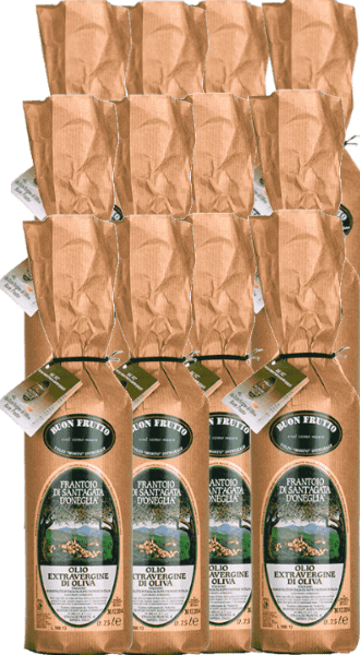 Frantoio Sant'Agata D'Oneglia Buon Frutto Olio Extra Vergine di Oliva Sparpaket 12 x 1L