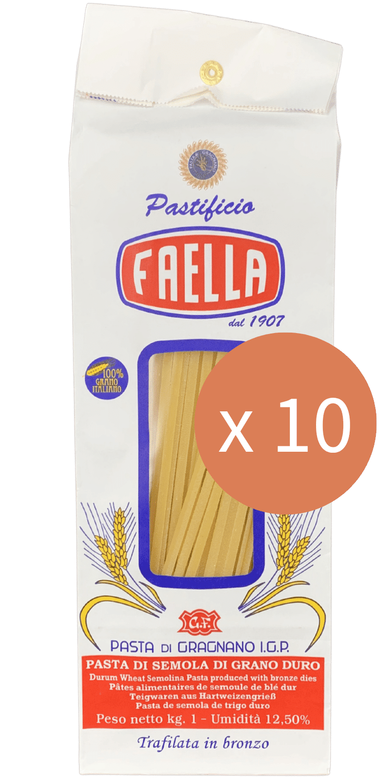 Linguine Sparpaket 10 x 1kg - Pastificio Faella Pasta di Gragnano IGP
