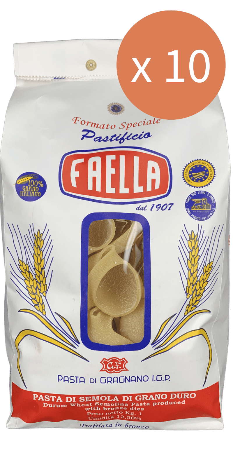 Lumaconi Sparpaket 10 x 1kg - Pastificio Faella Pasta di Gragnano IGP
