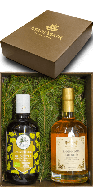 Geschenkset Olivenöl Incanto Mallia + Condimento Bianco Oro del Borgo