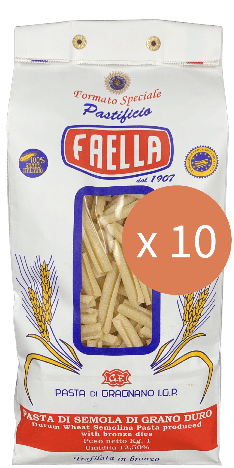 Caserecci Sparpaket 10 x 1kg - Pastificio Faella Pasta di Gragnano IGP