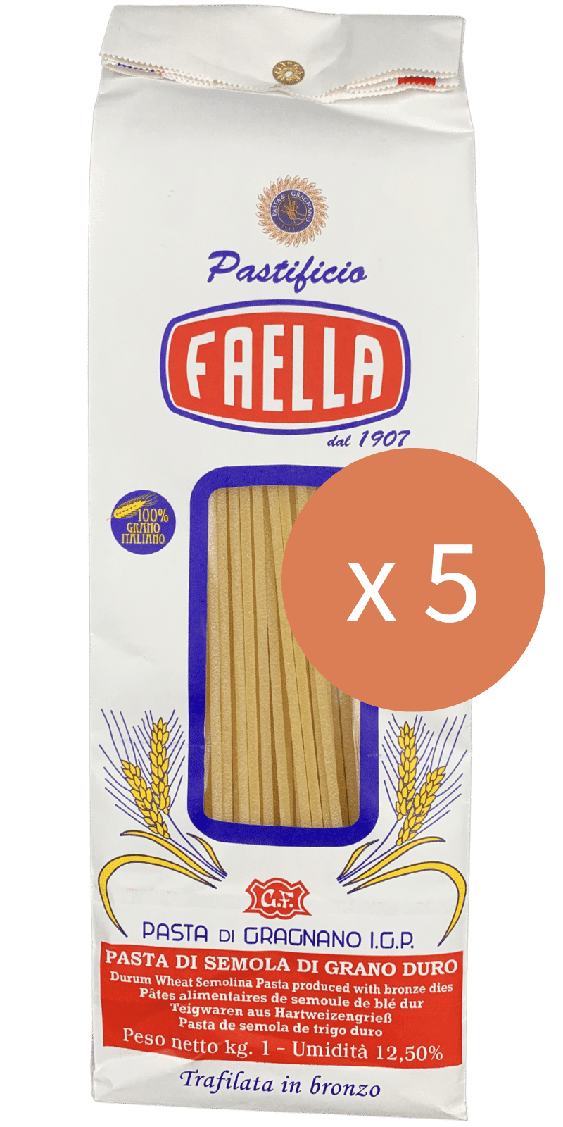 Spaghettoni Sparpaket 5 x 1kg Pastificio Faella Pasta di Gragnano IGP bei Mair Mair einkaufen