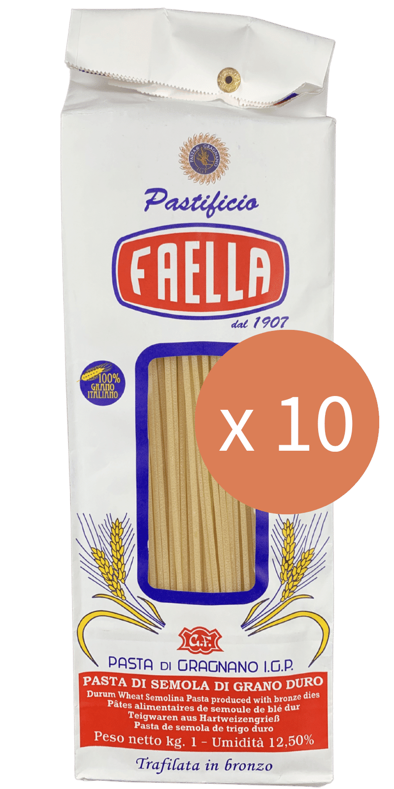 Spaghetti 10 x 1kg - Pastificio Faella Pasta di Gragnano IGP