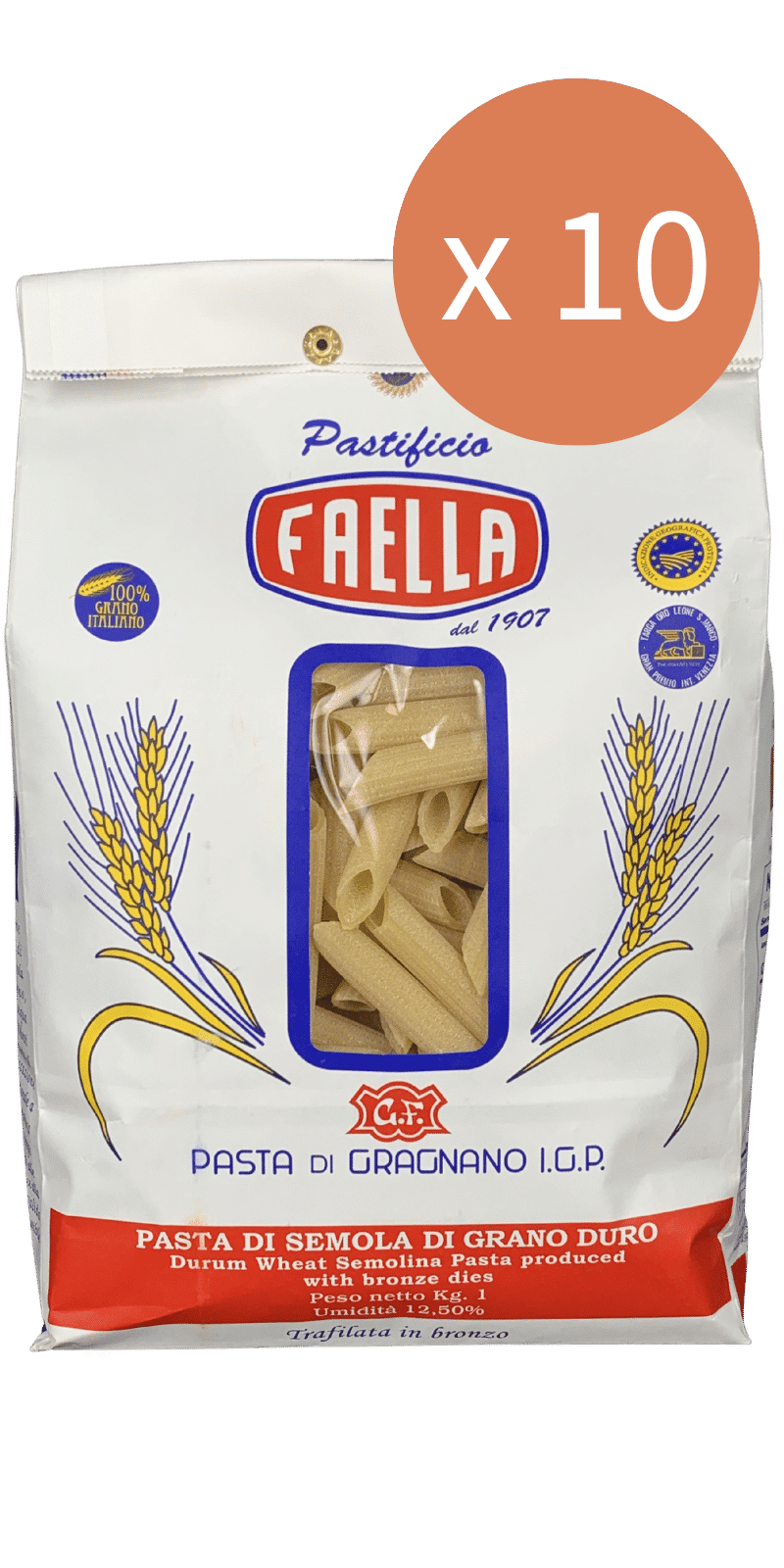 Penne Medie Rigate Sparpaket 10 x 1kg - Pastificio Faella Pasta di Gragnano IGP