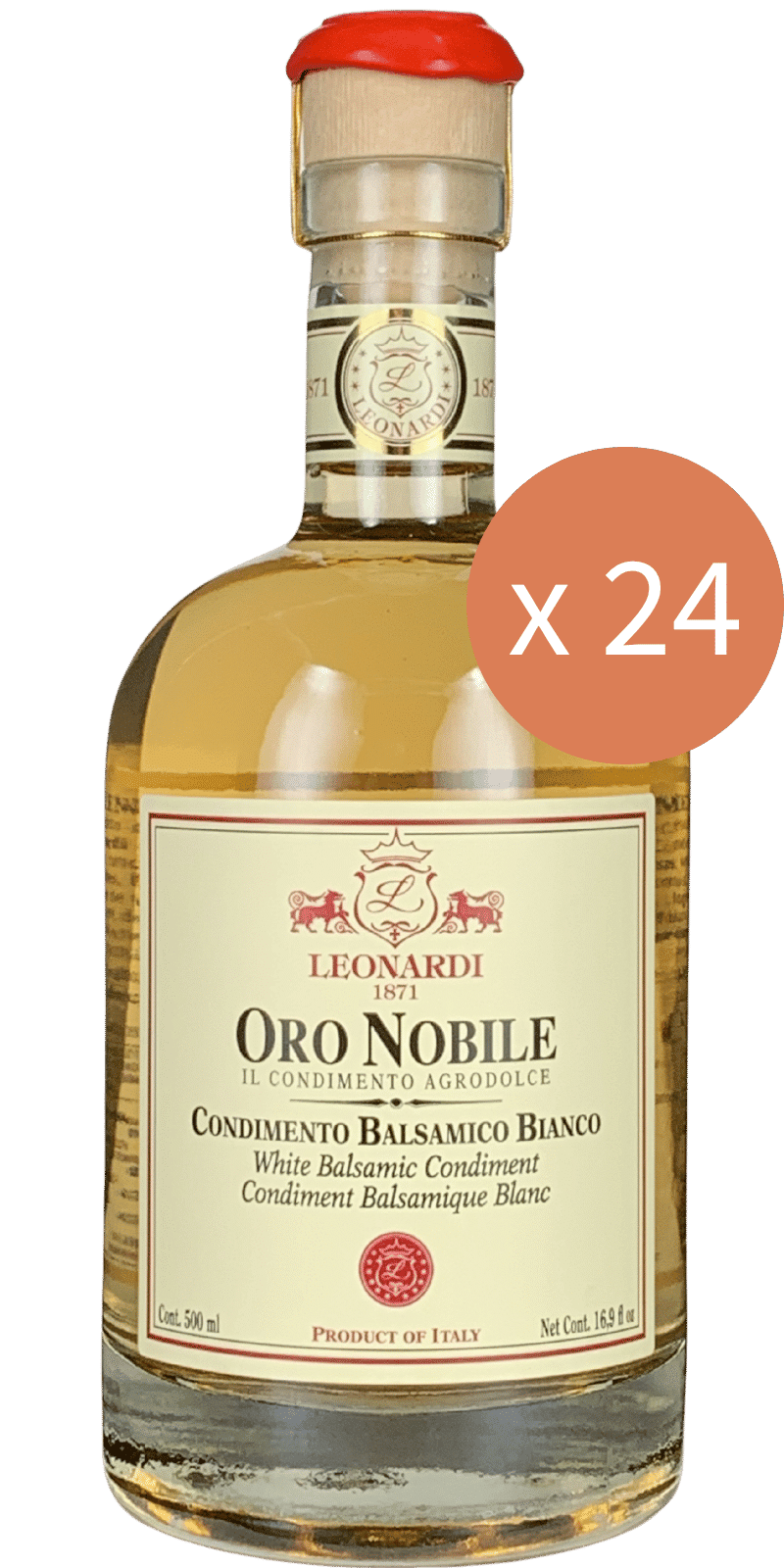 Conf. 24 bottiglie - Acetaia Leonardi Oro Nobile Condimento Balsamico Bianco 500ml