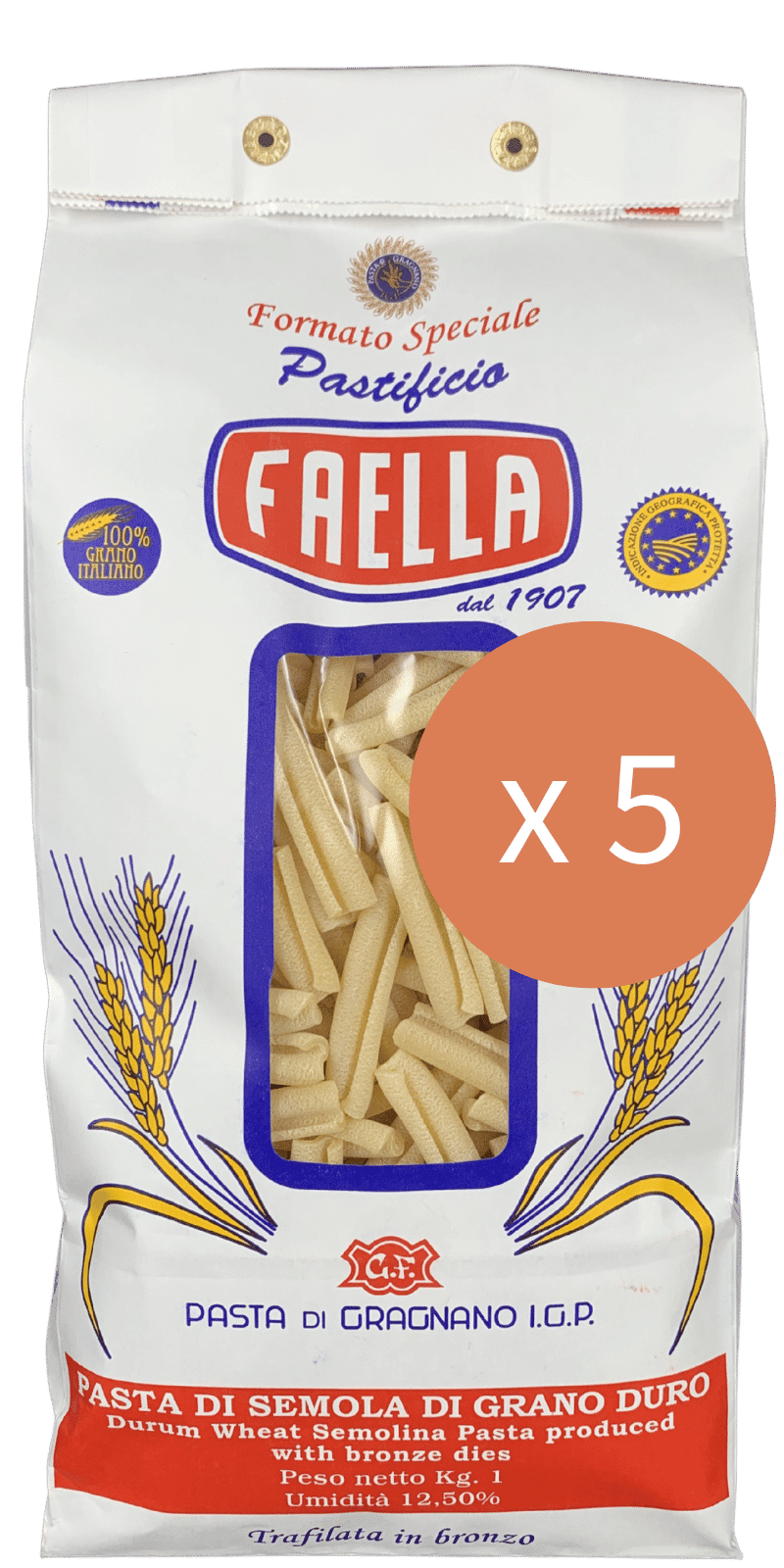 Caserecci 5 x 1kg - Pastificio Faella Pasta di Gragnano IGP